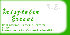 krisztofer ercsei business card